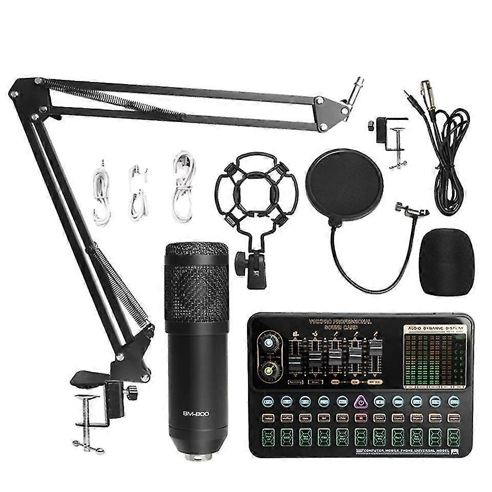 Condenser microphone set with live sound card