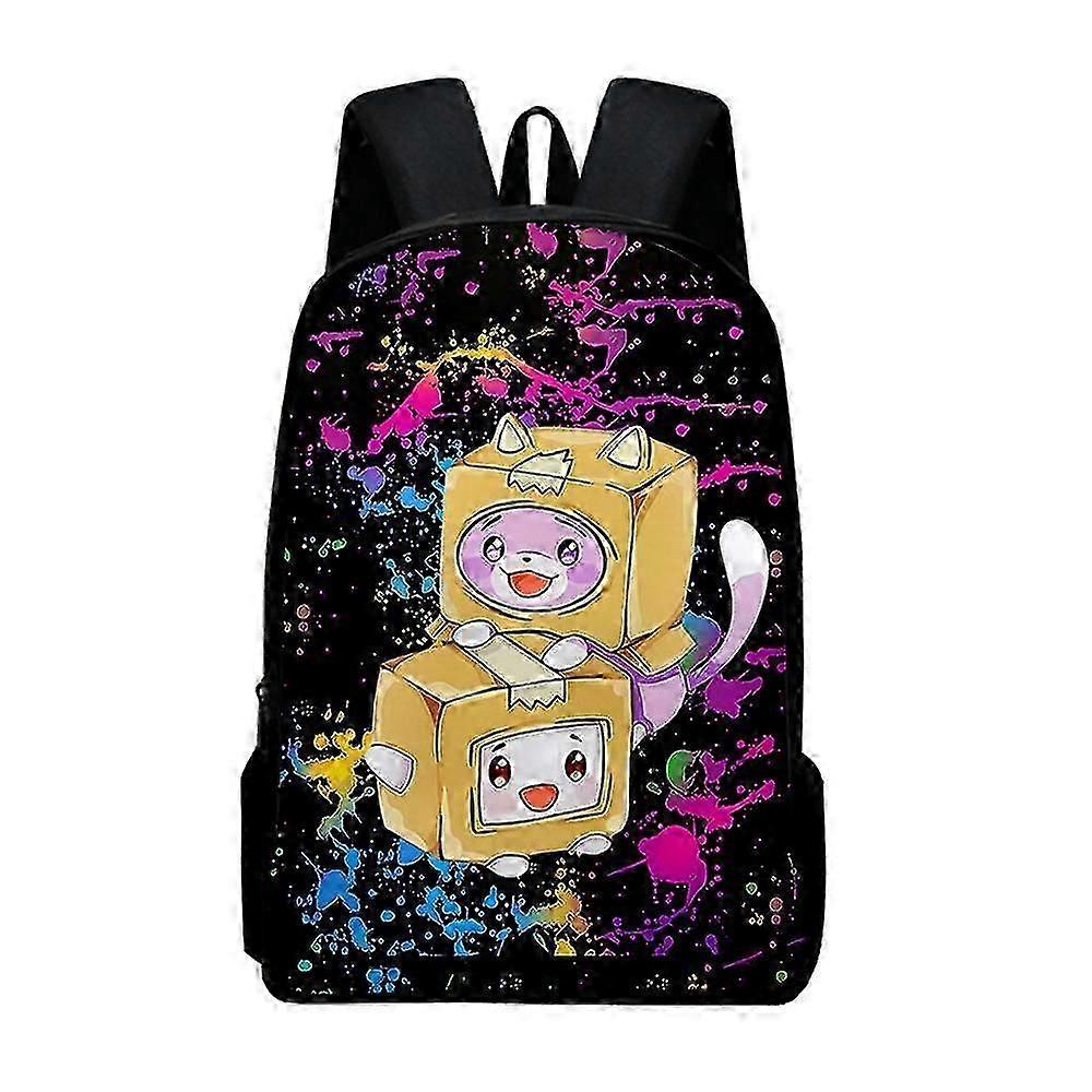 Lankybox Foxy 3d Printed Backpack Kids Boys Girls Back To School Book Bag Travel Student Shoulder Rucksack