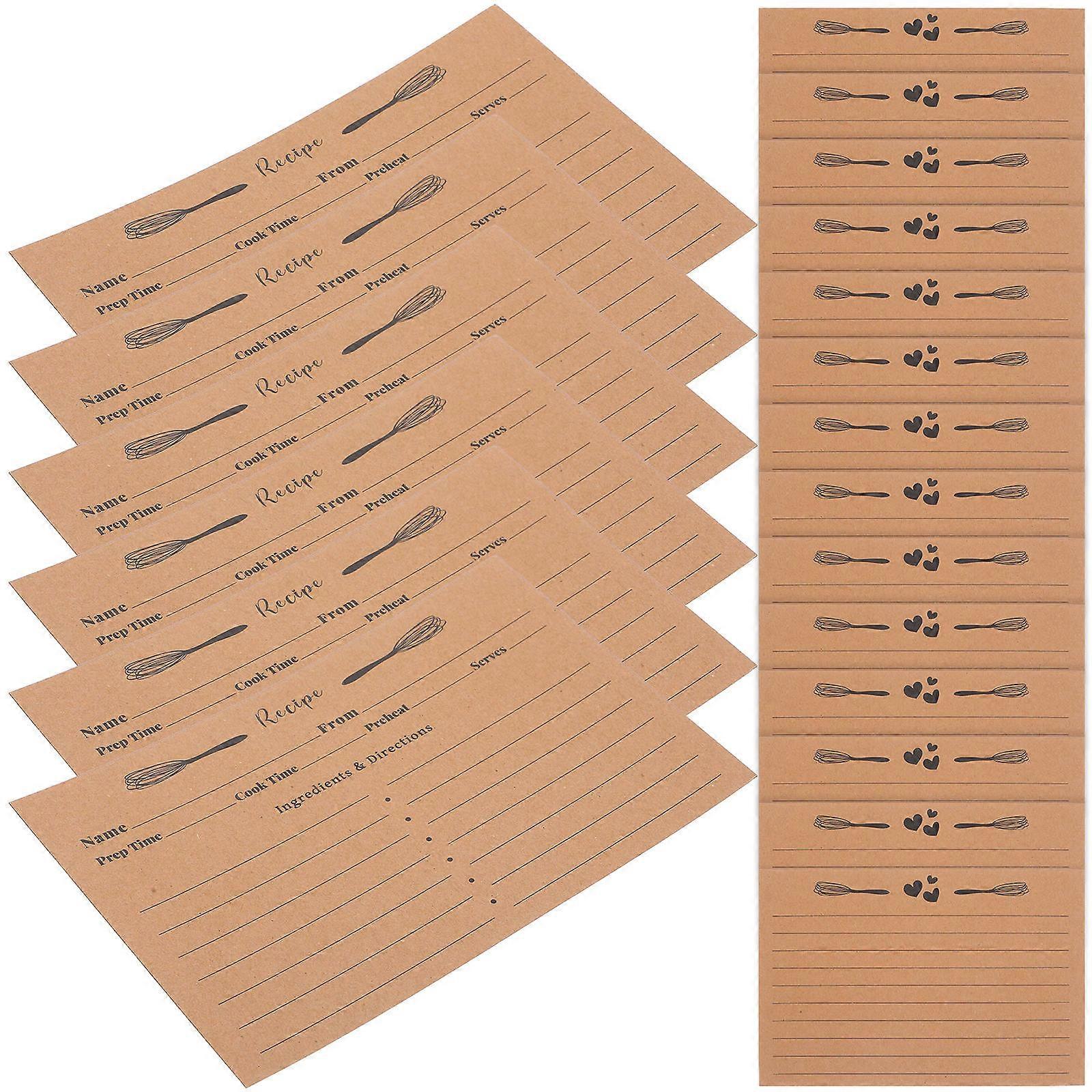 20pcs Double Sided Recipe Cards, Blank Kitchen Notes for DIY Cooking Plans and Personal Recipes, Smooth Writing Surface for Easy Use and Creative