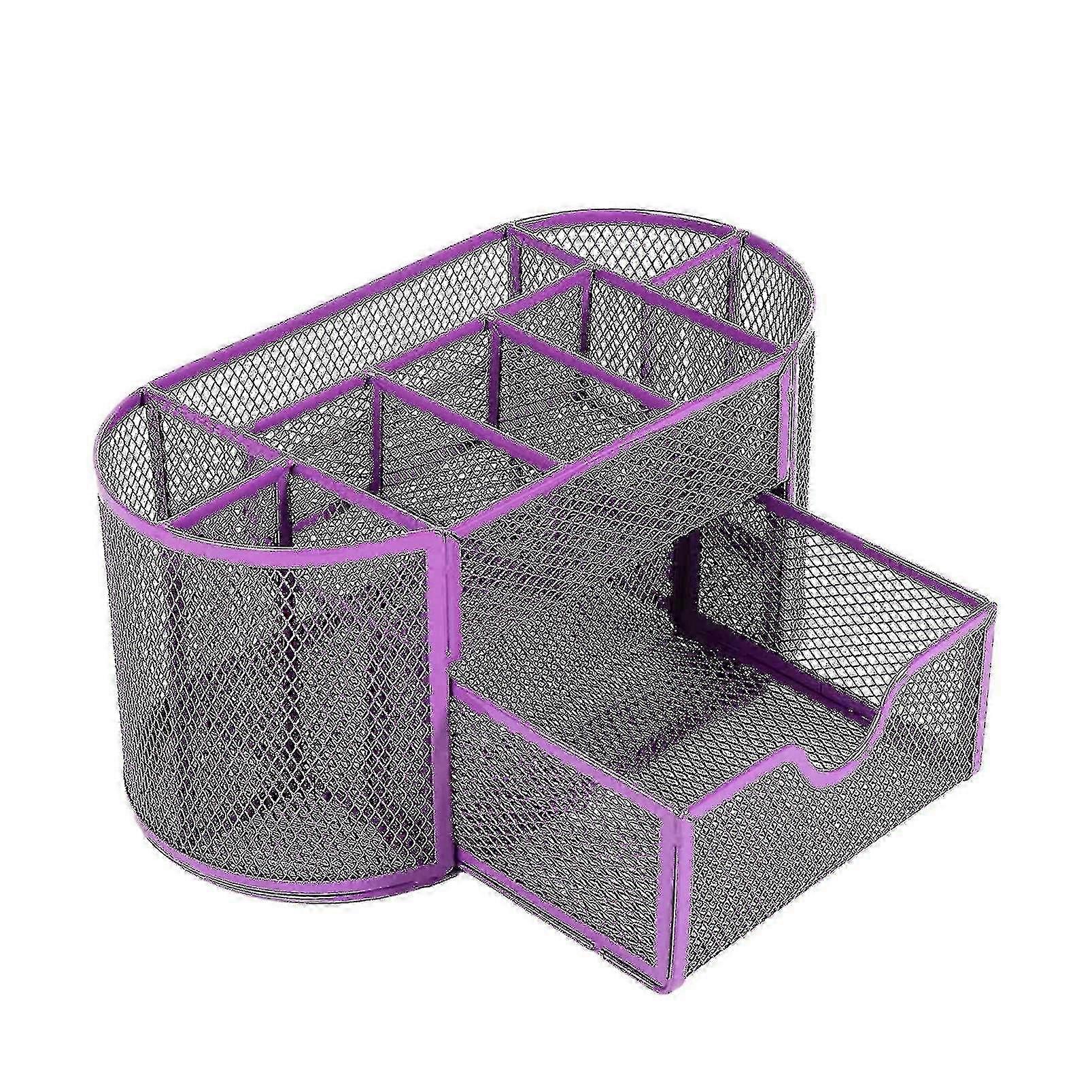 Grid desktop storage box with drawer, pencil storage box, compatible with desktop pencils