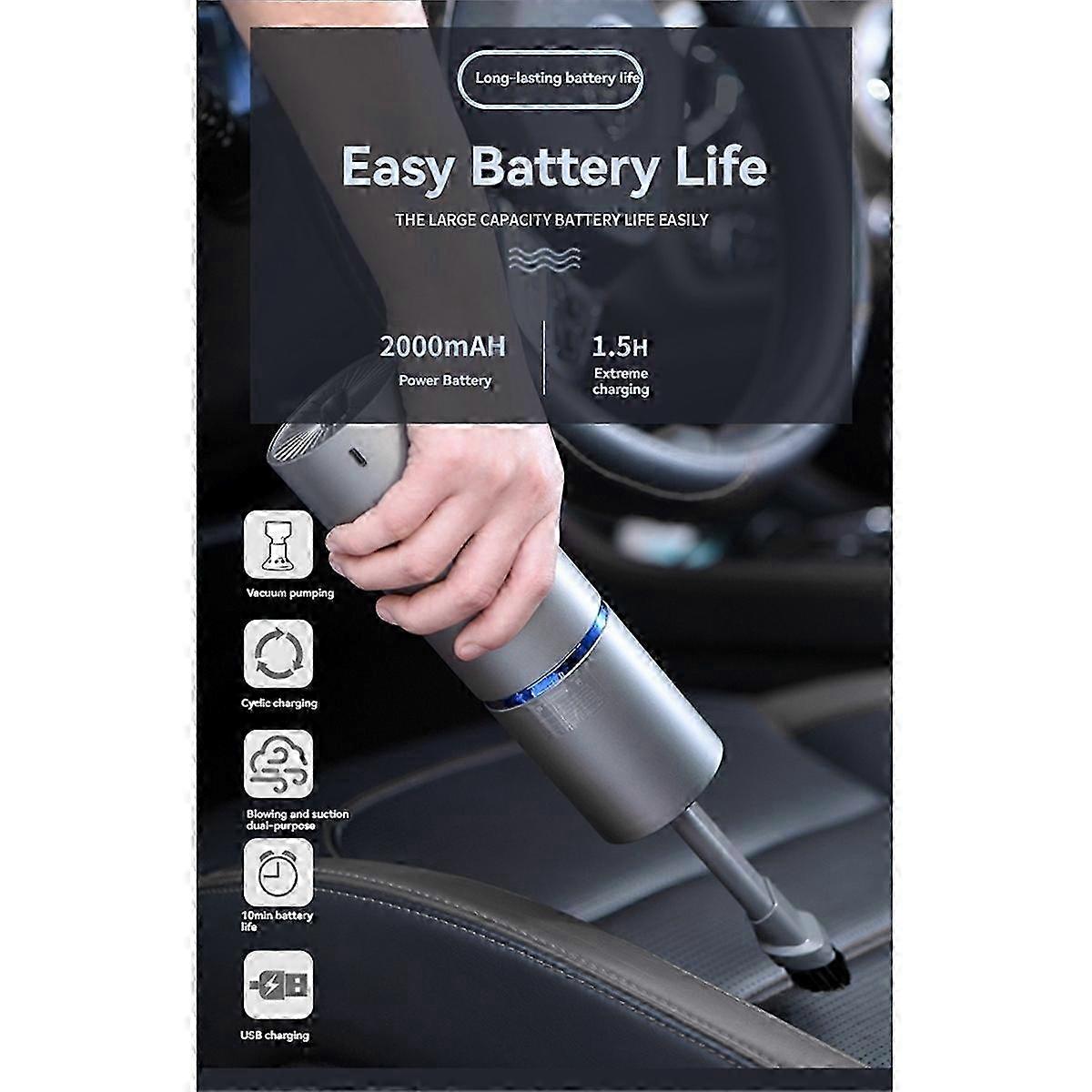 Portable Cordless Handheld Vacuum Cleaner with USB Rechargeable Function for Cars and Homes