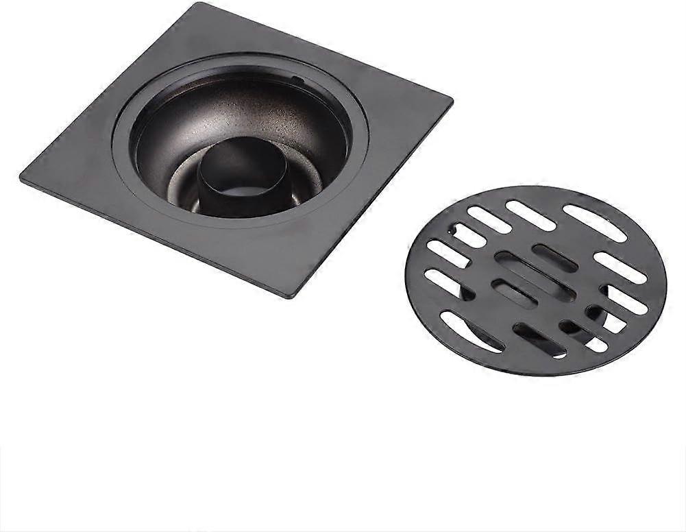 Square Shower Drain Stainless Steel With Removable Round Pattern Cover Rotating