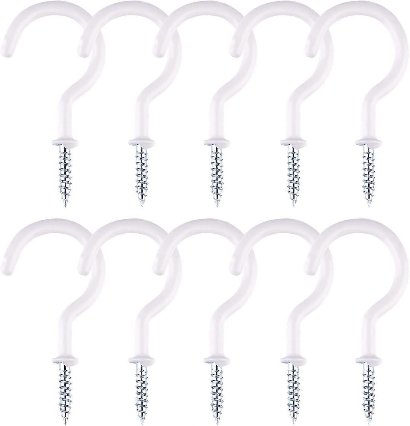 10 Pack 5cm Heavy Duty Ceiling Hooks for Bathroom Kitchen Garden Ceiling White