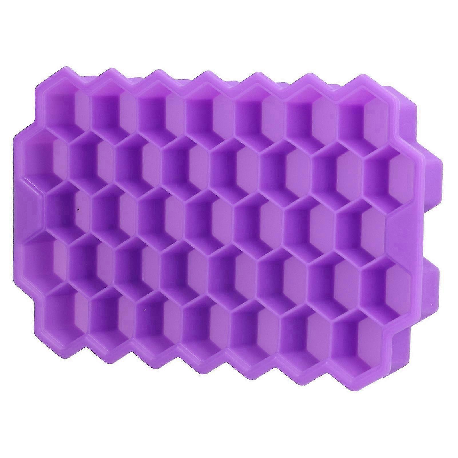 2025 37-Grid Purple Silicone Ice Cube Tray with Lid, 4.6oz, Stackable