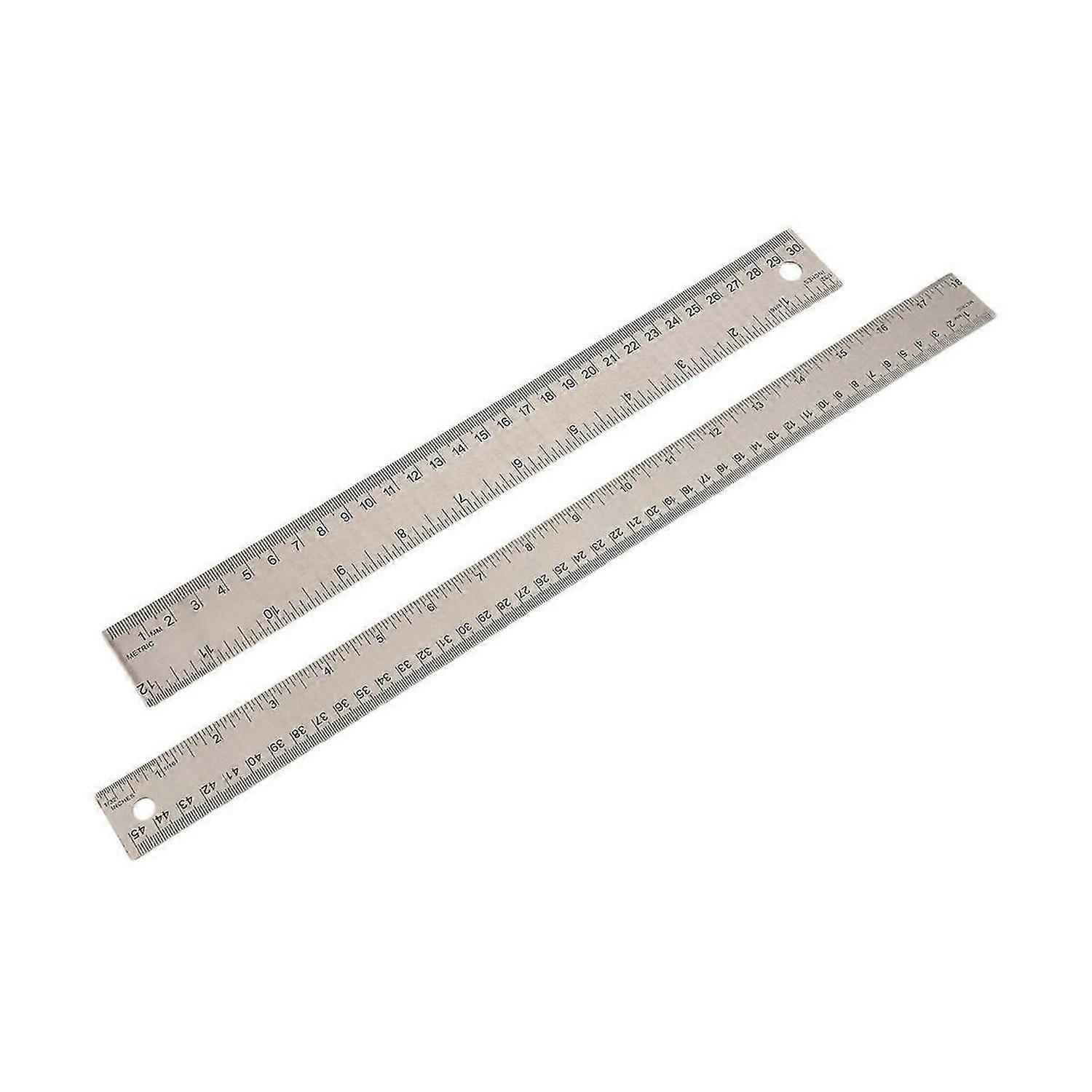 Metal Ruler with Cork Backing:(12+18 Inch) with Inch and Centimeters