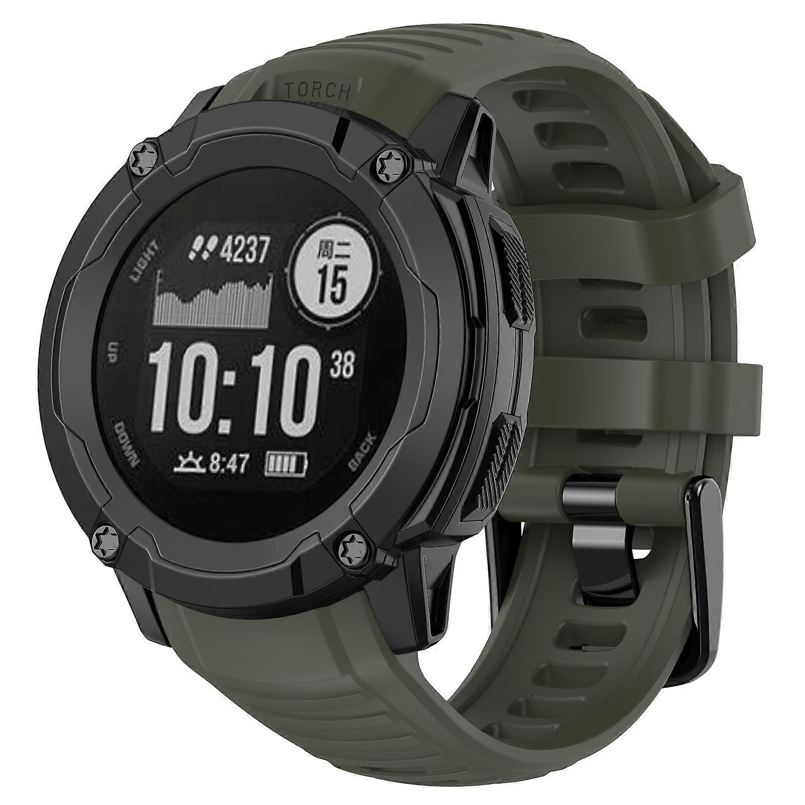 xDfind Quick Release Plastic Connector Solid Color Silicone Watch Band For Garmin Instinct 2X