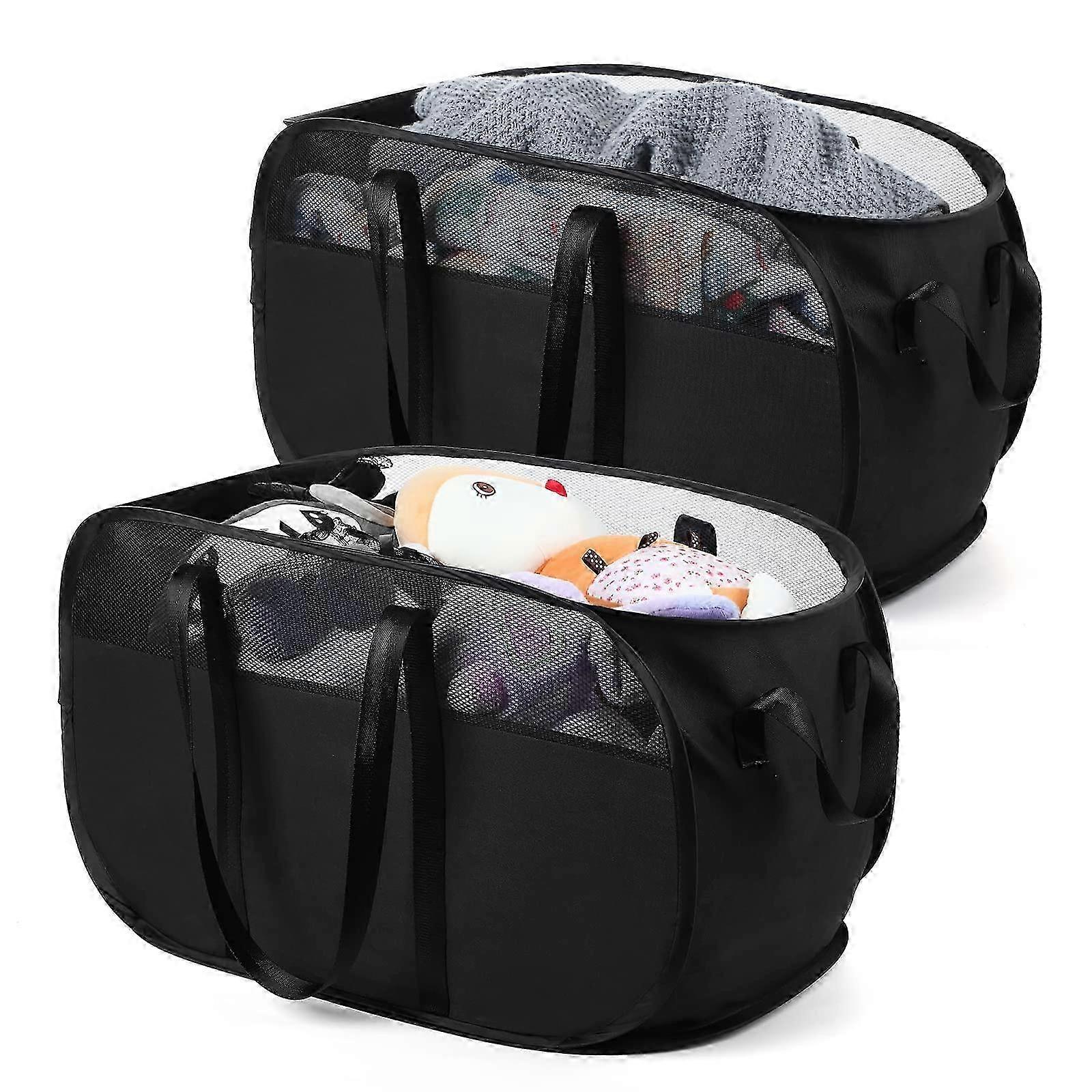 2 Pack Mesh Foldable Laundry Baskets for Clothes with 65L Capacity 2025
