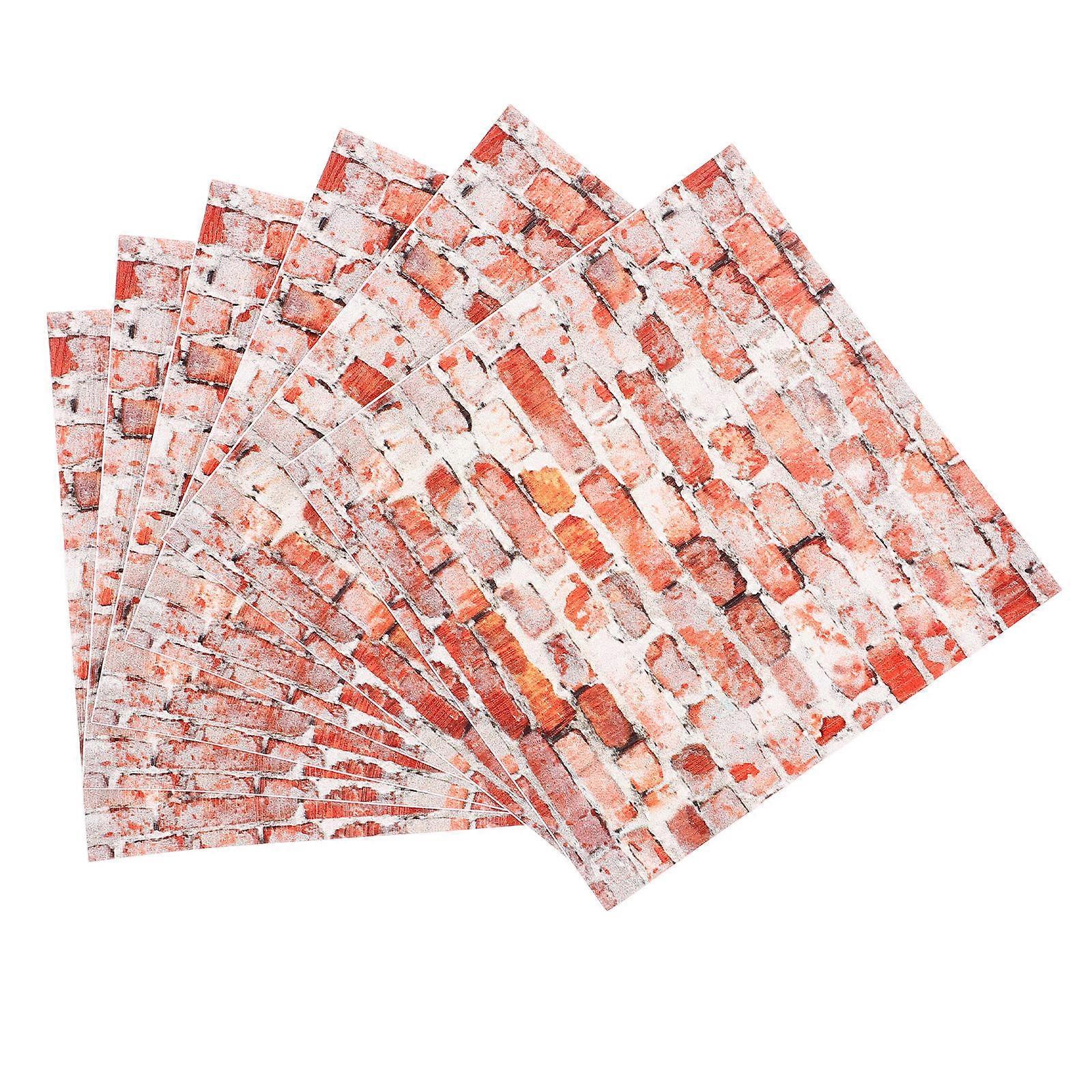 Doll House Wallpaper Mini Tile Stickers for 6Pcs Removable Wall Decals