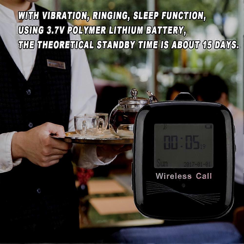 Paging System Black Receiver CTW07 + 10pcs White Pagers CTT32