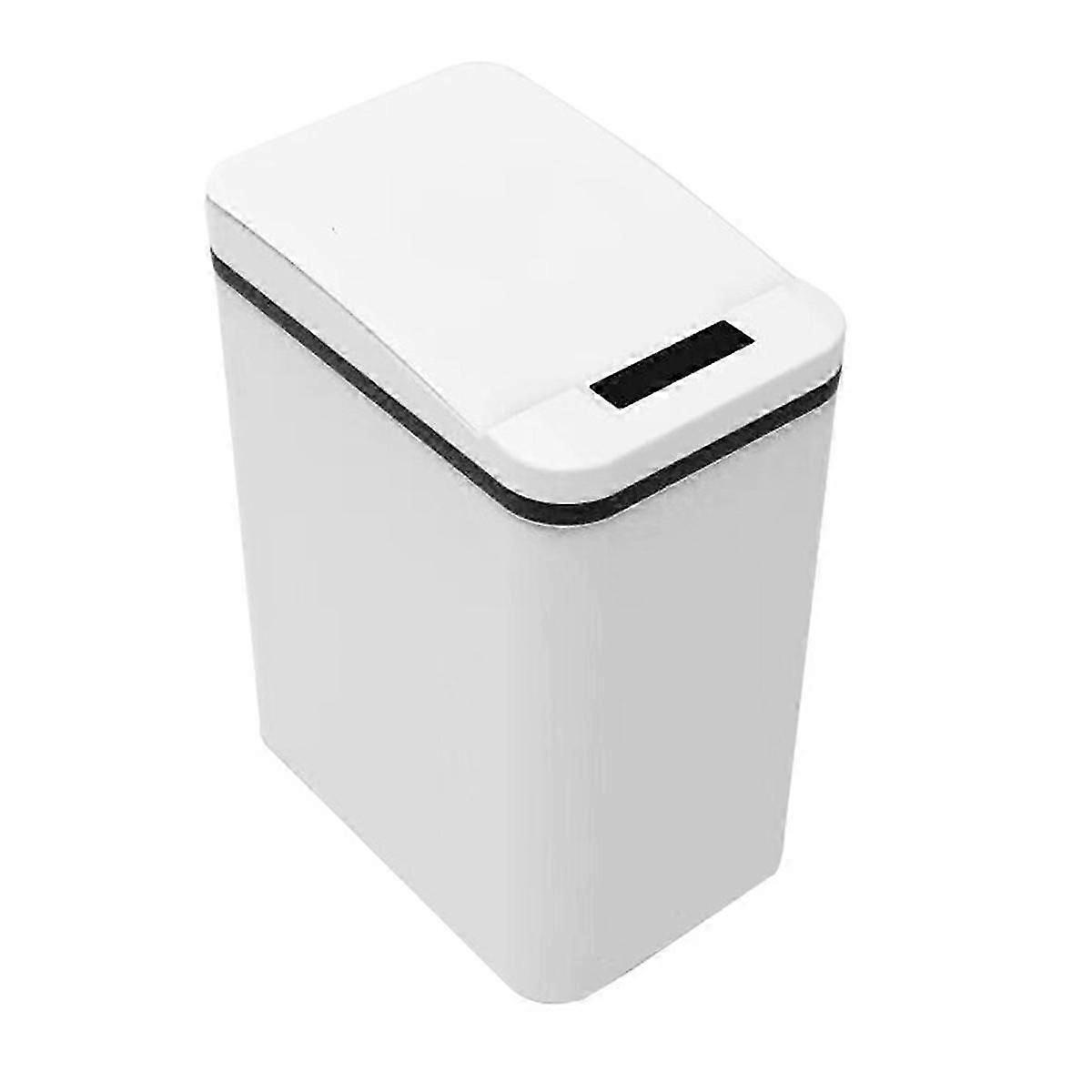 Smart Non-Contact Bathroom Trash Can Automatic Motion Sensor Trash Can Electric Waterproof Narrow Trash Can(A)