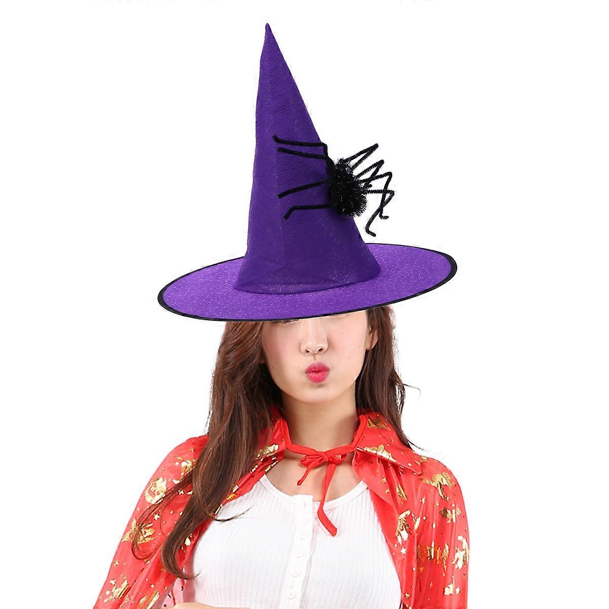 Halloween Witch Hat Spider Non-Woven Fabric Hat for Masquerade