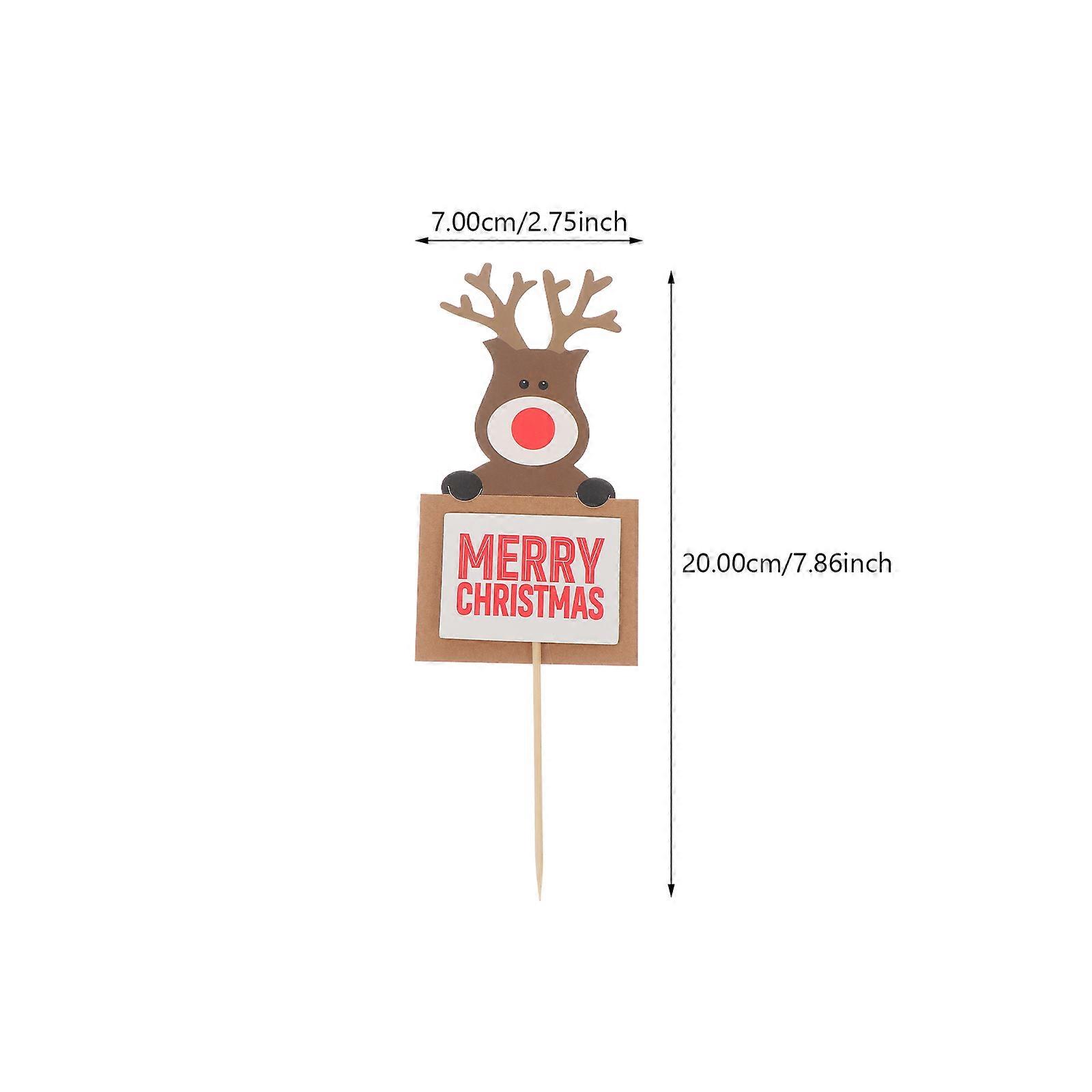 Christmas Cake Toppers Coffee Color Decorative Cake Picks with 20Pcs Quantity