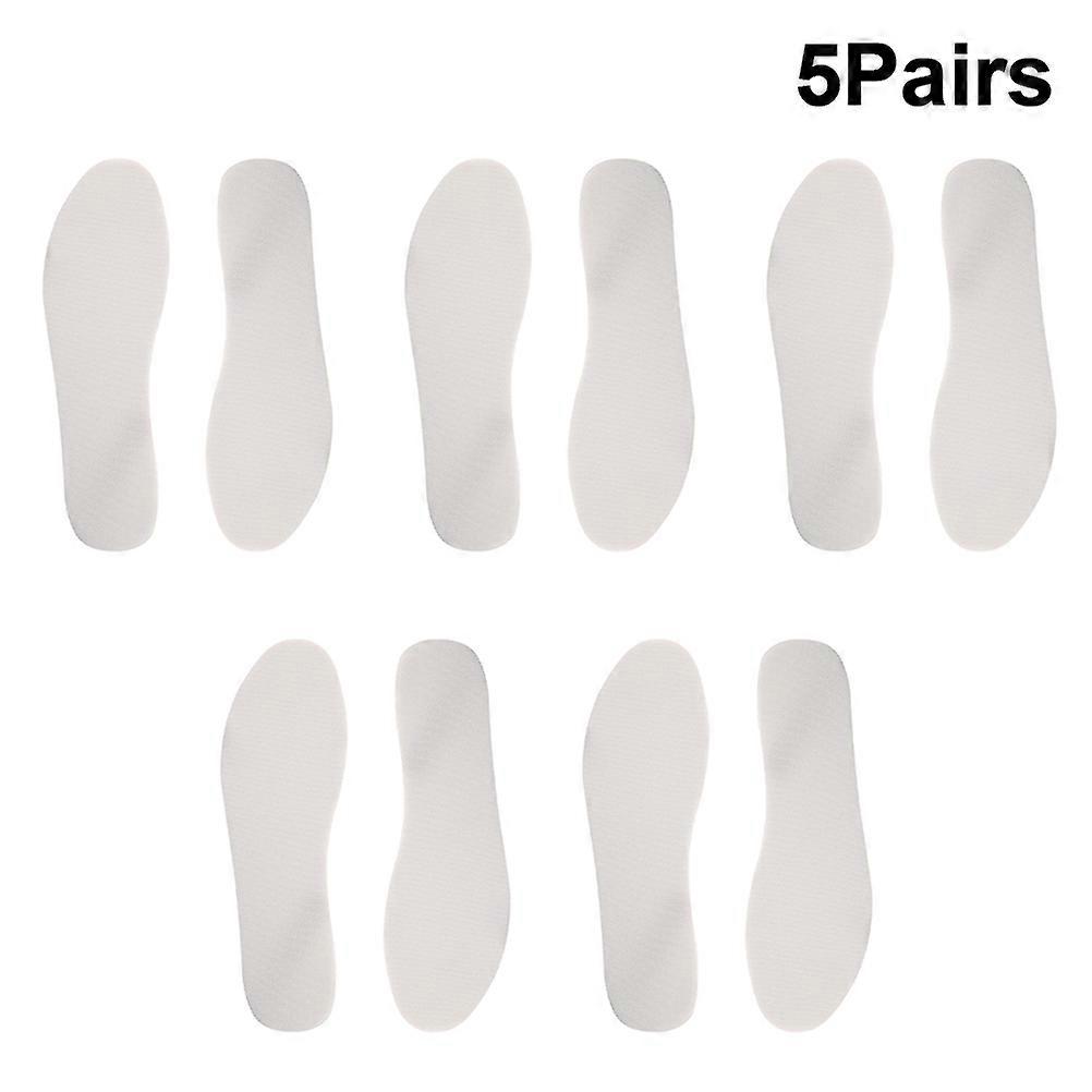 Absorb Sweat Sponge Insole for Casual Wear White Breathable Odor Control 5pairs