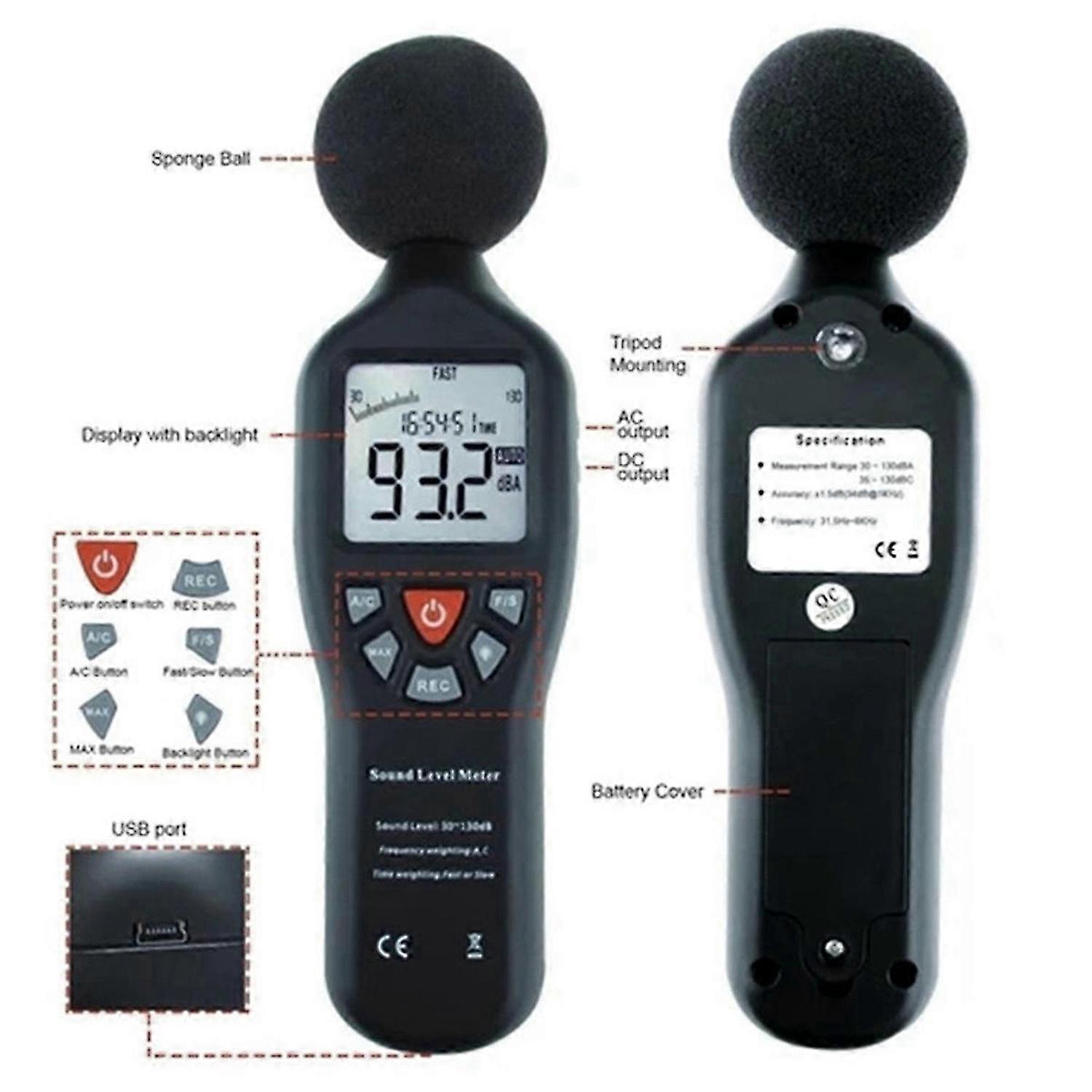 High-Precision Noise Sensor Decibel Meter, Noise Meter Noise Meter
