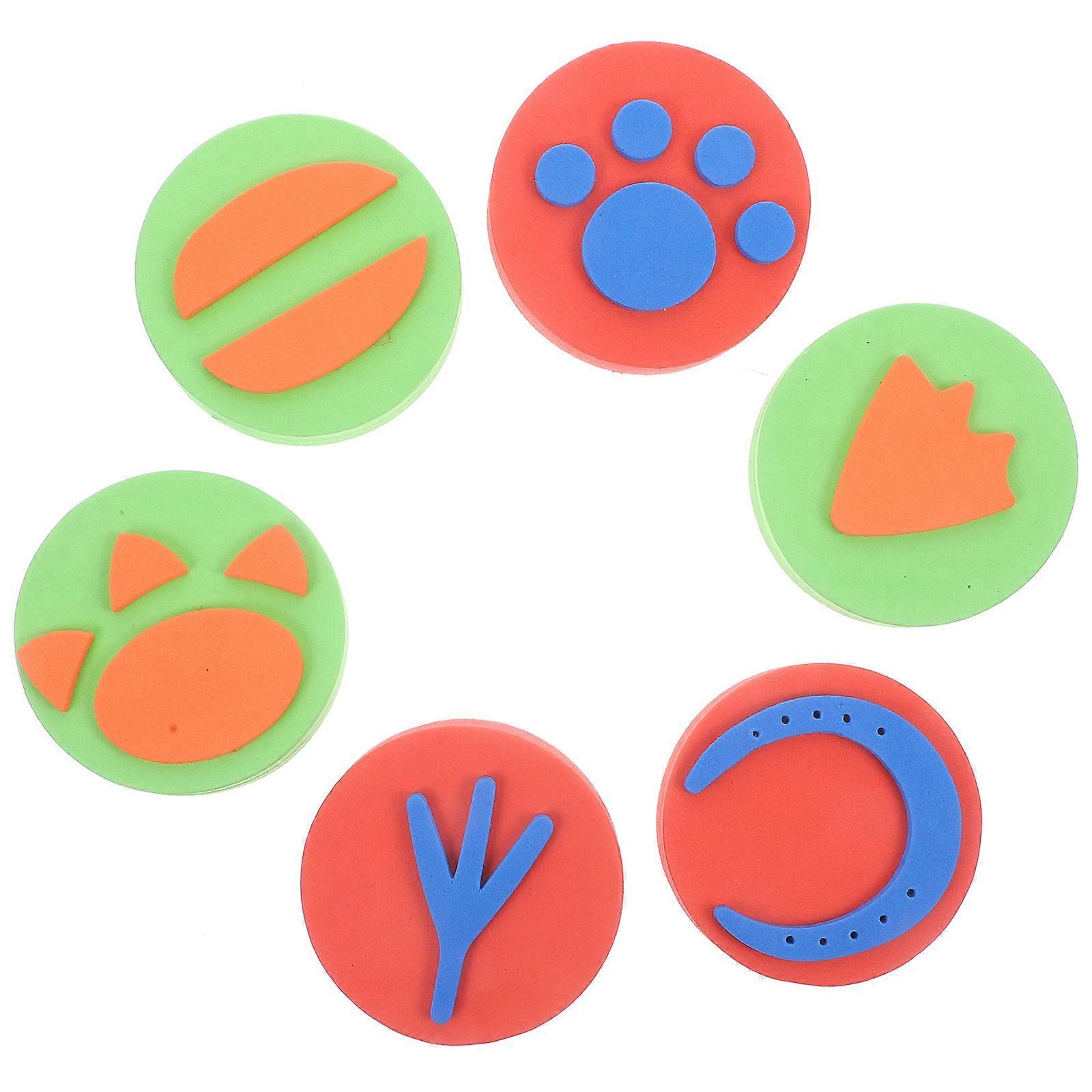 Animal Print Stamp Craft Hand Stamps Family Gatherings Eva for 6Pcs