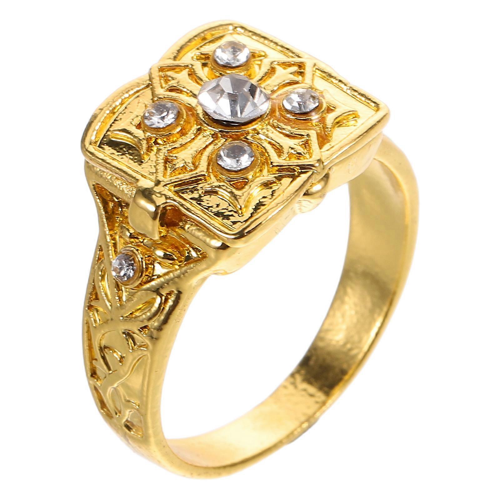 Intricate Hidden Lid Ring with Flip-Top for Dates and Daily Use 5Pcs