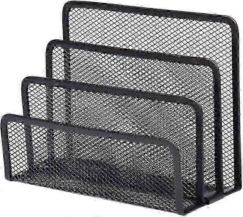 Desk Mail Organizer For Home School Office, Durable Rust Resistant Metal Wire Desktop File Sorter With Non-slip Pad, Multiple Compartments For