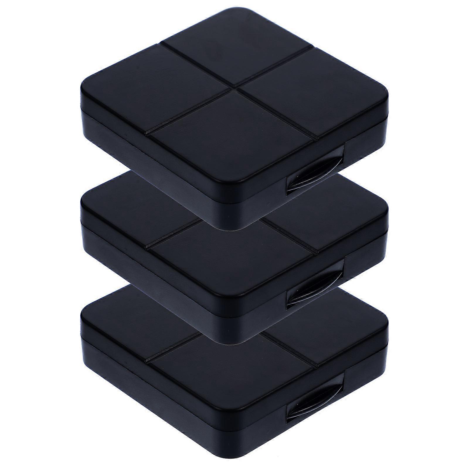 Portable Contacts Lens Case Kit for Travel with Mirror 9Sets Black