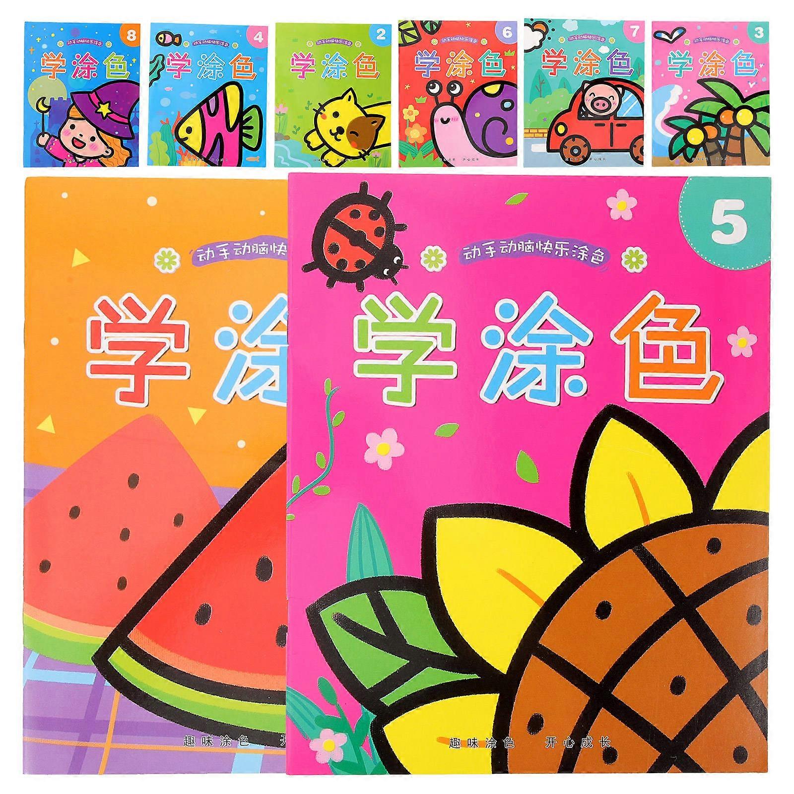 Coloring Coloring Books for Children School Use Paper Assorted Color Coloring 8Pcs