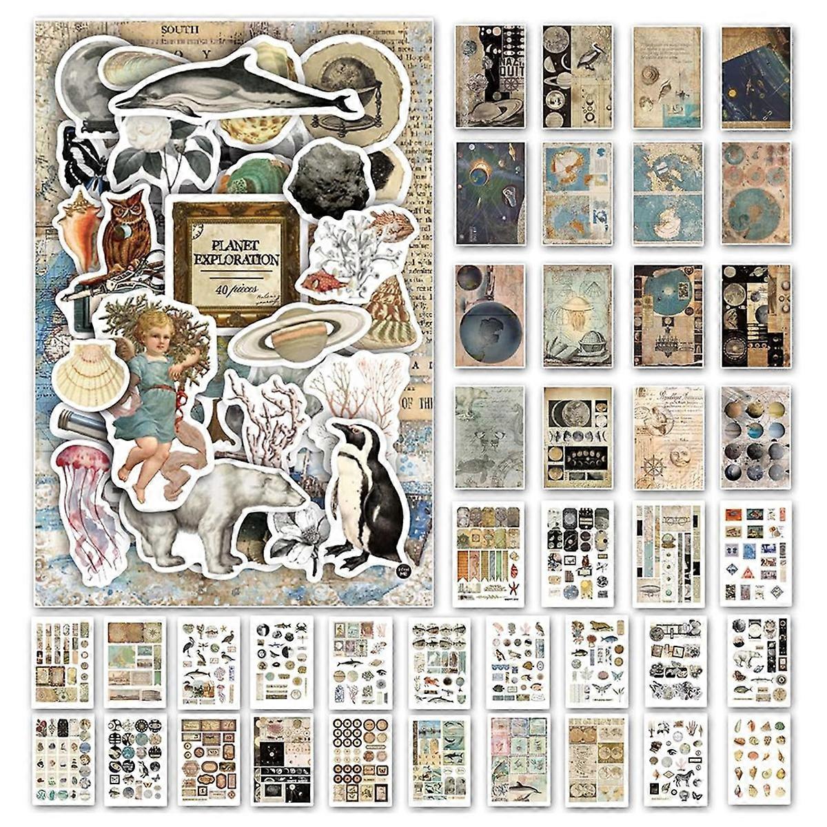40 Sheets Ephemera Book for Art Journaling,B