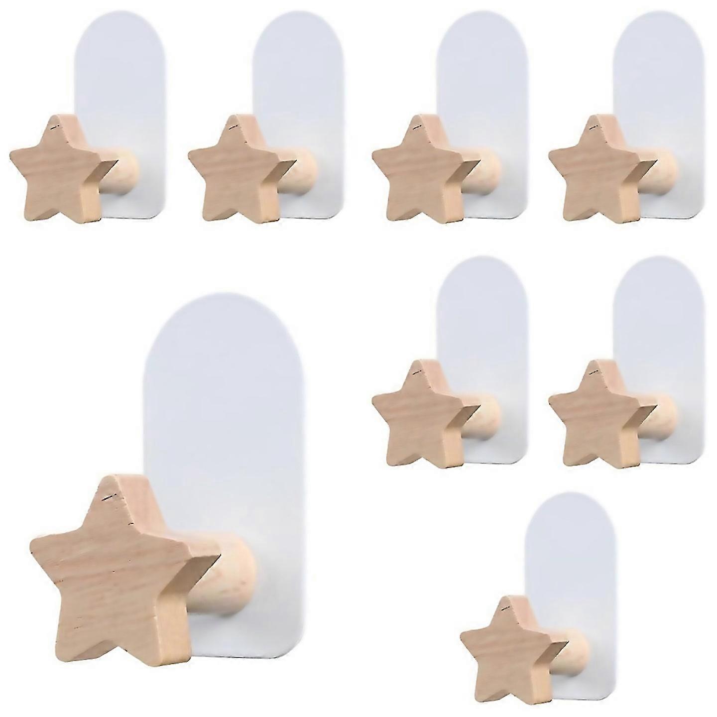 For 8pcs Shaped Hookskids Room Decorative Hooks Wood Coat Hooksb