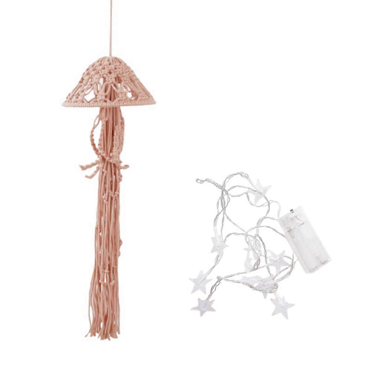 Boho Macrame Dream Catcher Handmade Woven With String Lights C