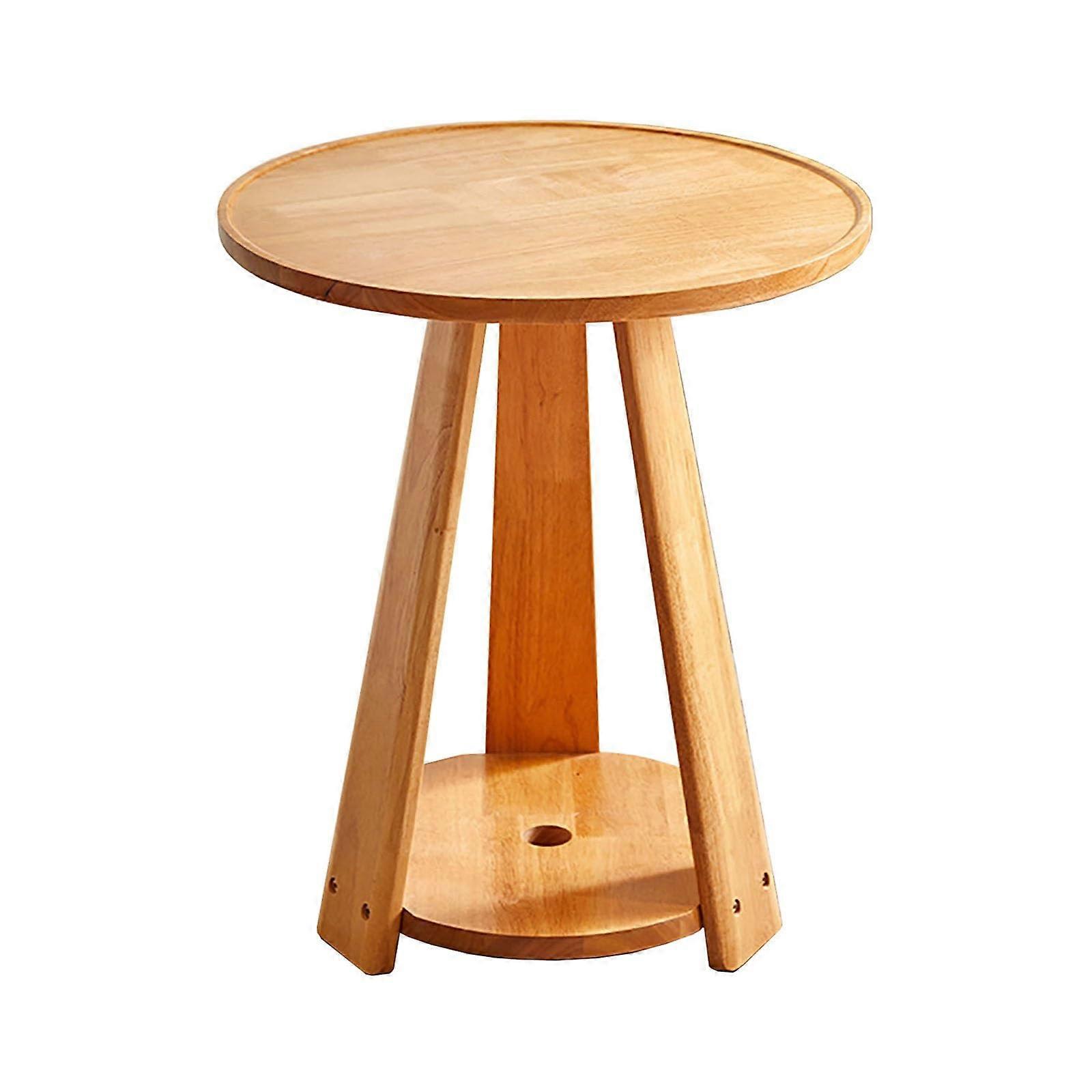 Solid Wood Sofa Side Table Round 40cm, Coffee Table and Bedside Table, Modern Simple Living Room Furniture