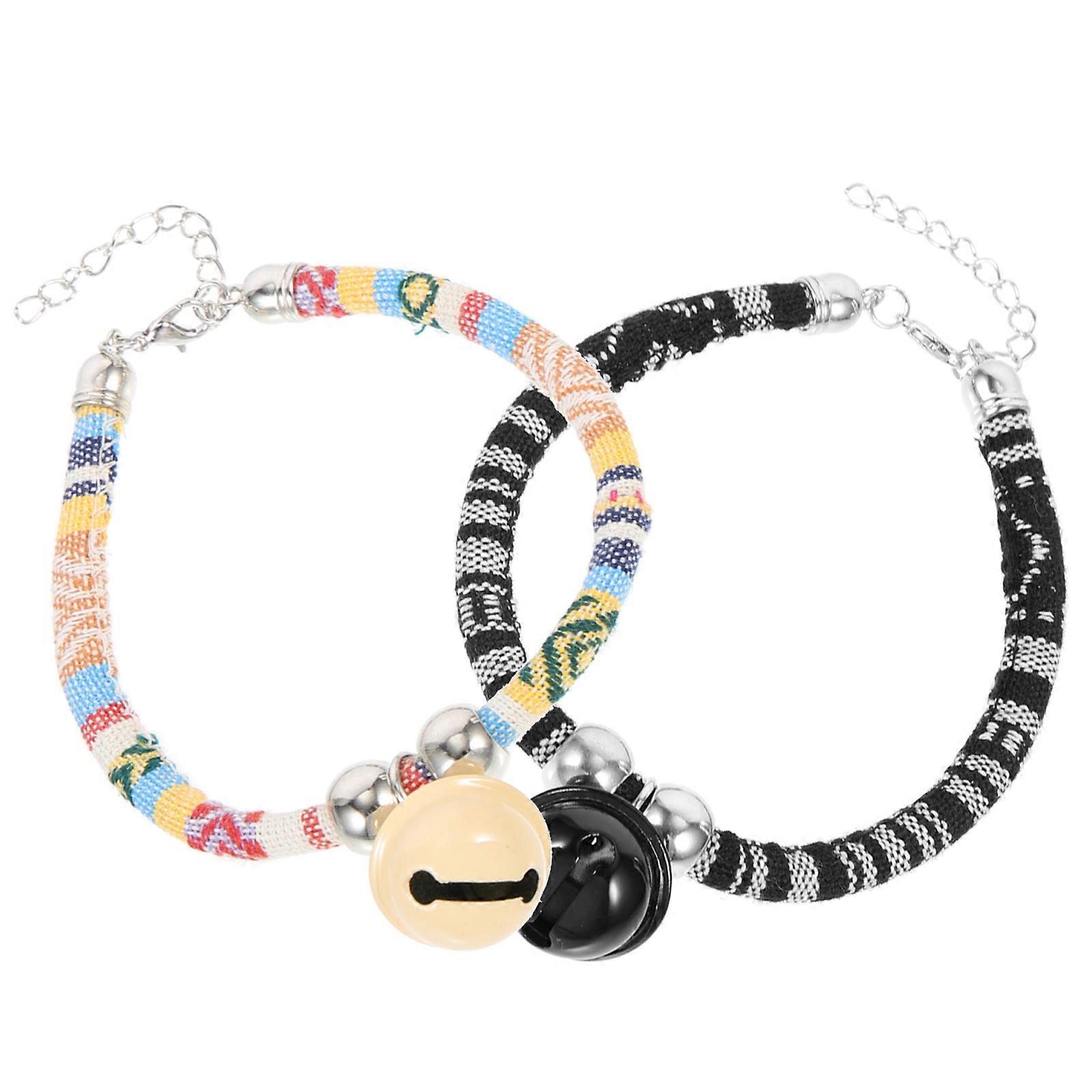 Puppy Collars Adjustable Pet Collars 10Pcs Assorted Color Bell Necklaces