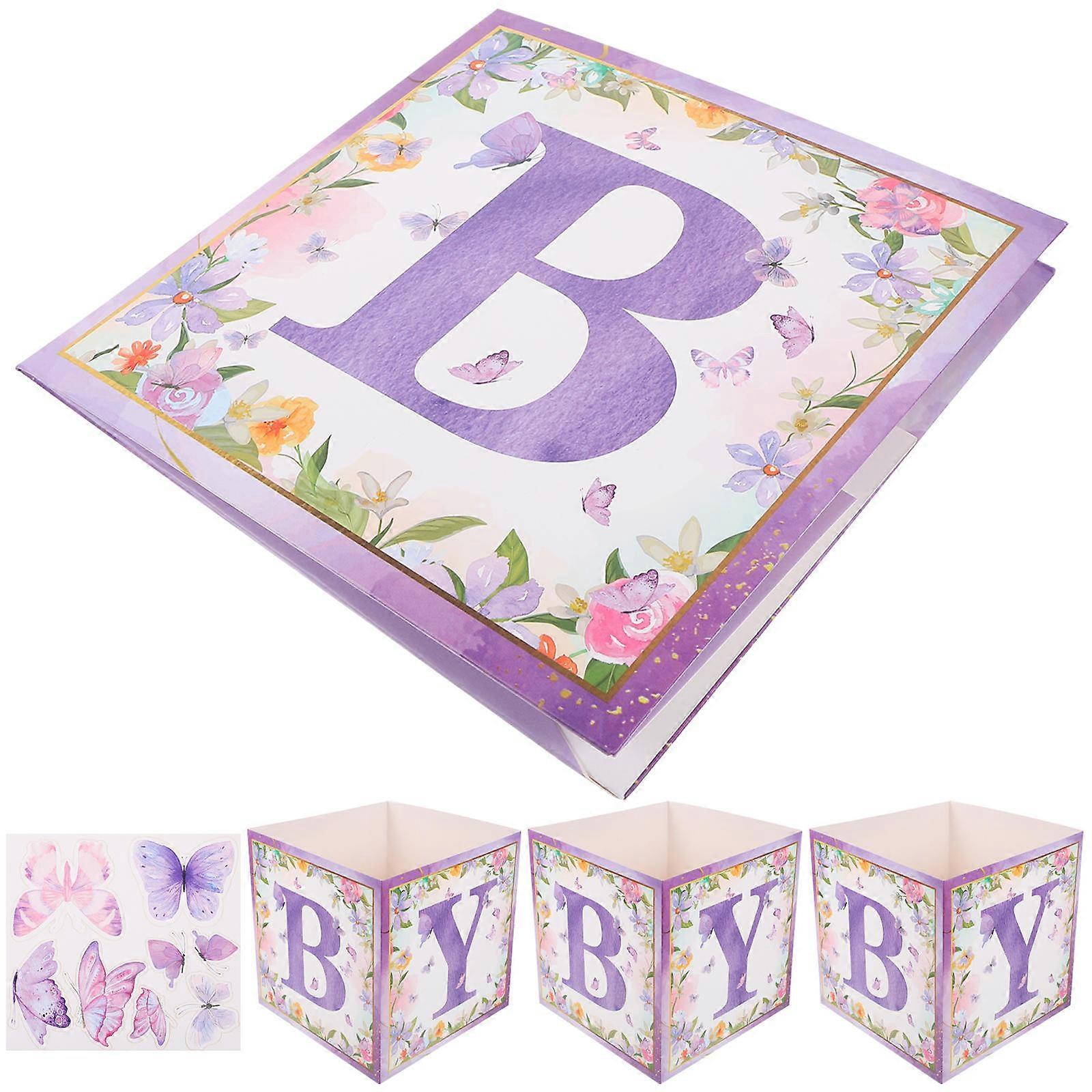 Assorted Color Butterfly Flower Boxes for Baby Shower 1Set Party