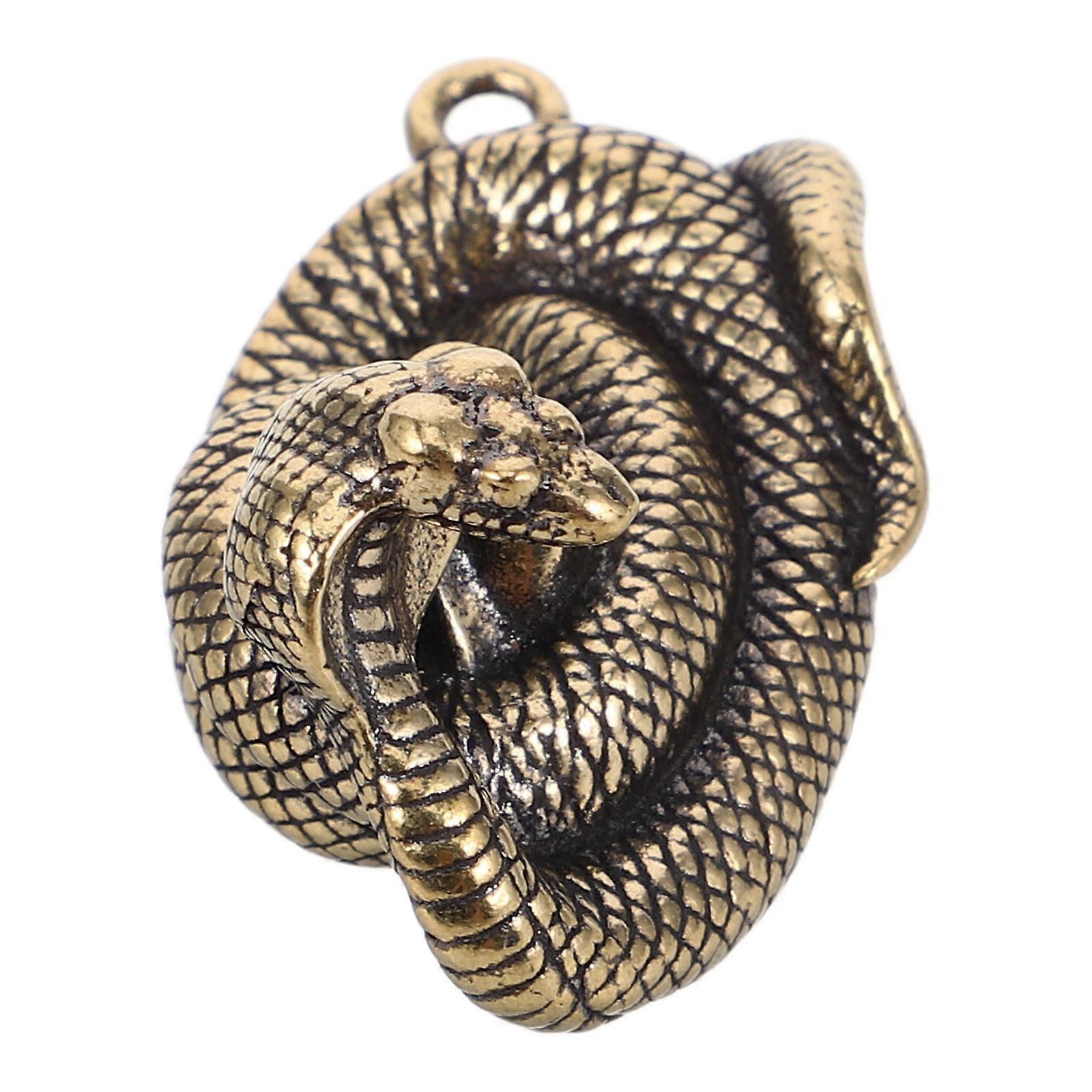 Chinese Zodiac Snake Statue for Decor Brass Snake Figurine