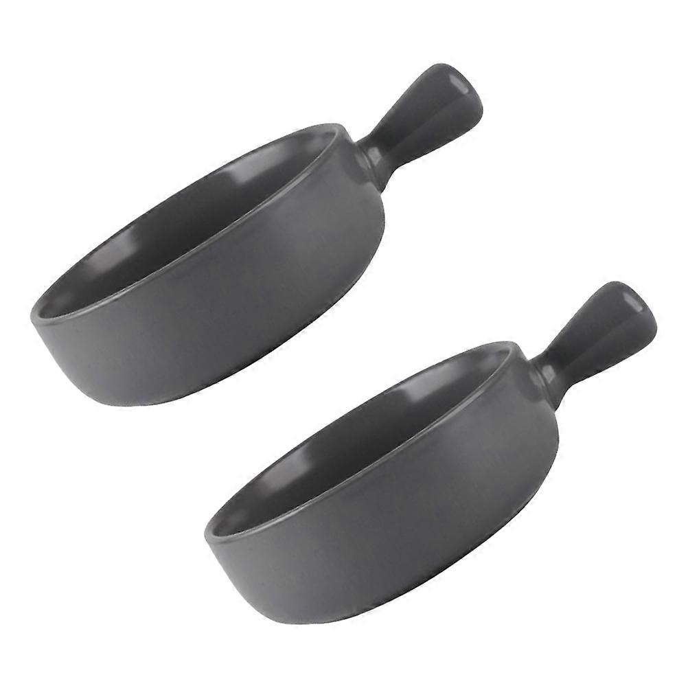 Ceramic Kitchen Supplies for Baking Use 6Pcs Round Plates with Handle