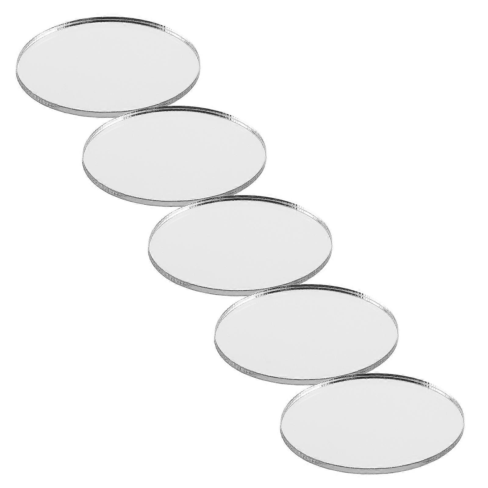 Adhesive Acrylic Mirror Sticker Portable Makeup Mirror 20Pcs Silver