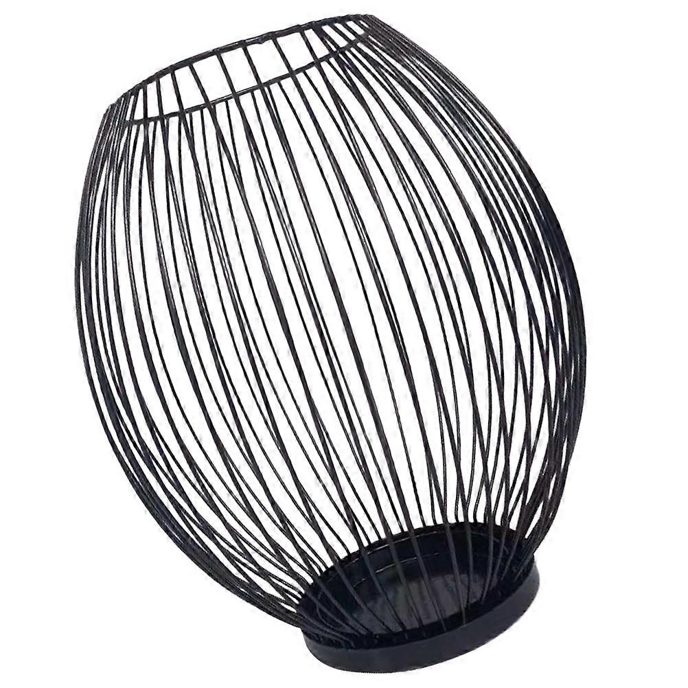 Wrought Iron Candlestick Creative Candle Holder for Party Use 2Pcs Black