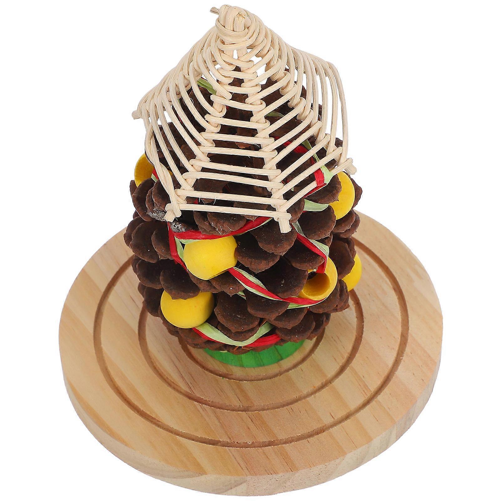 Stimulating Activity Parakeet Chewing Toy Made Of Natural Pinecones For Indoor Pet Use 2Pcs