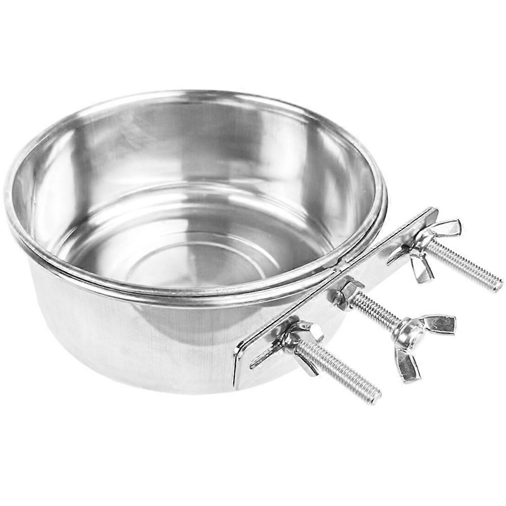 Removable Dog And Cat Bowl For Daily Feeding With Hanging Style And Easy To Clean Functionality 2Pcs Silver