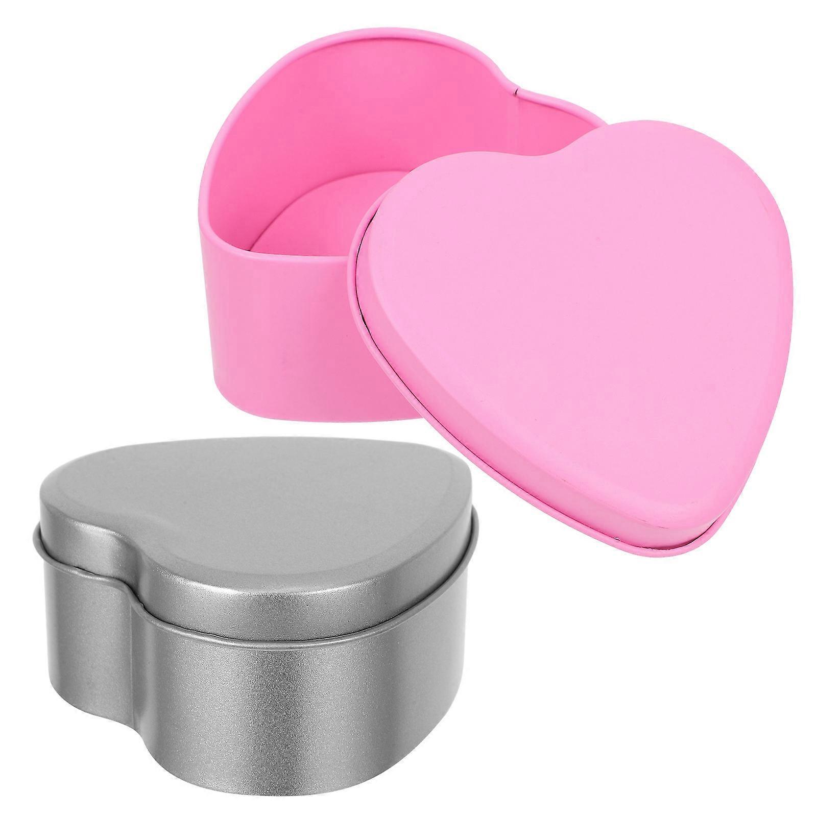 Heart Shaped Metal Candy Box Tin Container for Small Items Storage 10Pcs