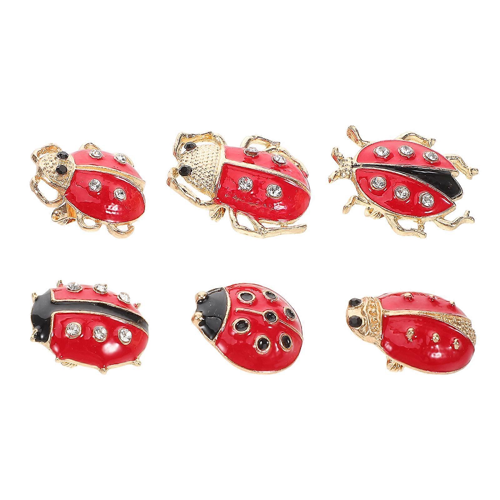 Ladybug Cartoon Brooches Bulk For Shirts And Jackets Cute Insect Accessories 30 Pcs Sturdy And Lightweight