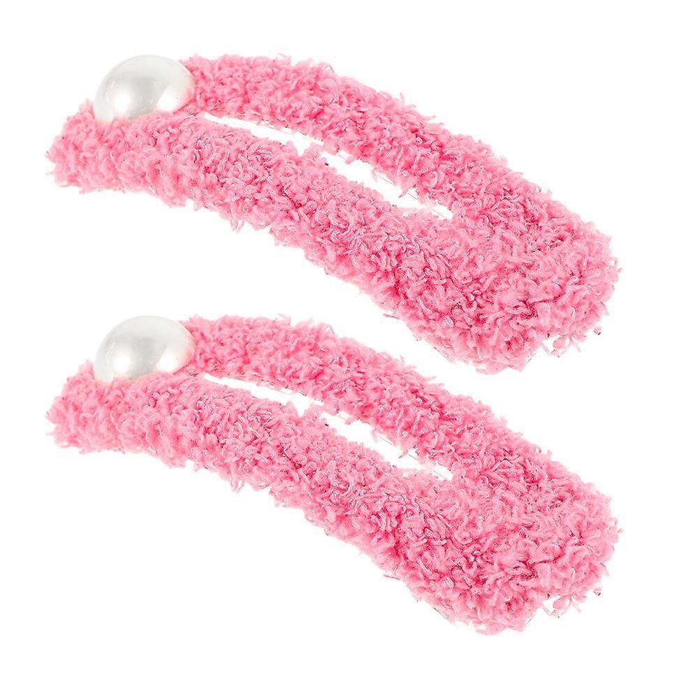 Pink Plush Hair Clip for Women 8Pcs Elegant Duckbill Hair Ornament