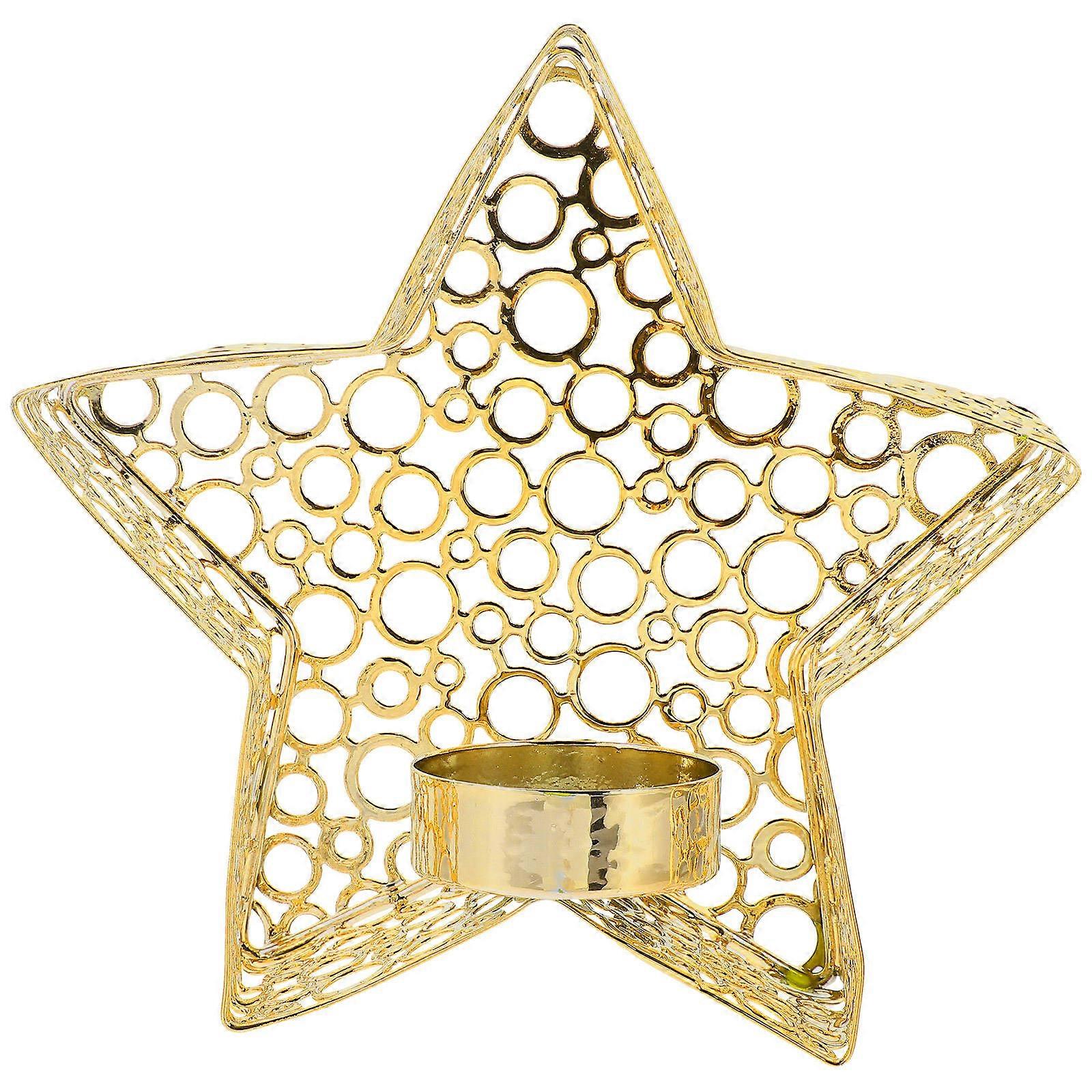 Retro Iron Candle Holder for Dining Table 5Pcs Star Shape Set