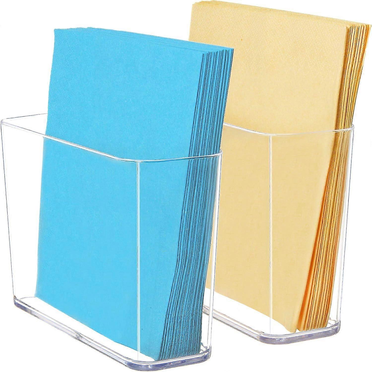 Re-usable Clear Plastic Napkin Holders, 2 Pack