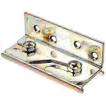 4 Pcs King Metal Bed Frame Bed Hinge Rail Bracket Rust Proof Frame Bracket Steel Bed Rail Fasteners Bed Rail Bracket
