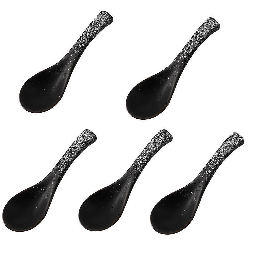 Ceramic Soup Spoon for Dining Use 5Pcs Practical Kitchen Tableware Set