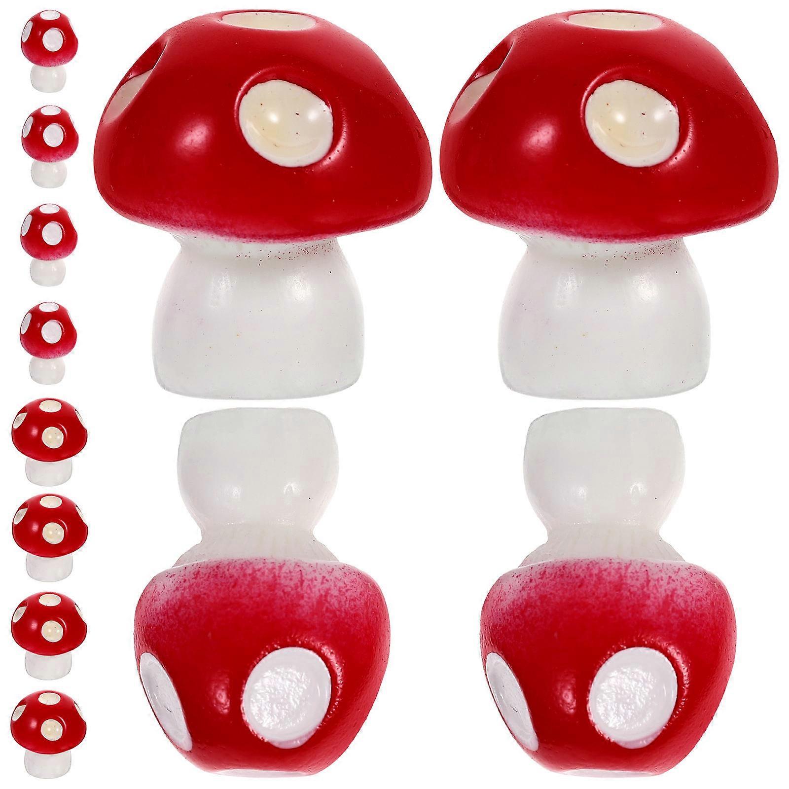 Miniature Mushroom Decorations for Home Use 80Pcs Assorted Color Resin Crafts