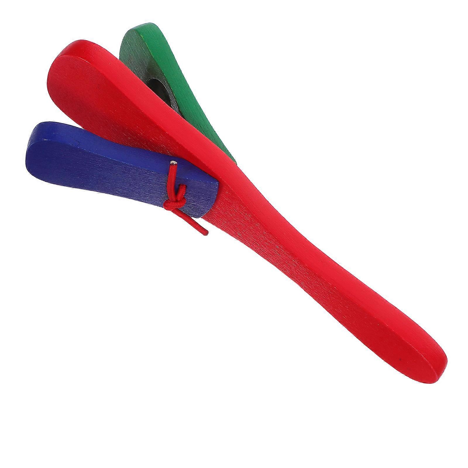 Wooden Castanets for Playing 3Pcs Orff Educational Percussion Instrument