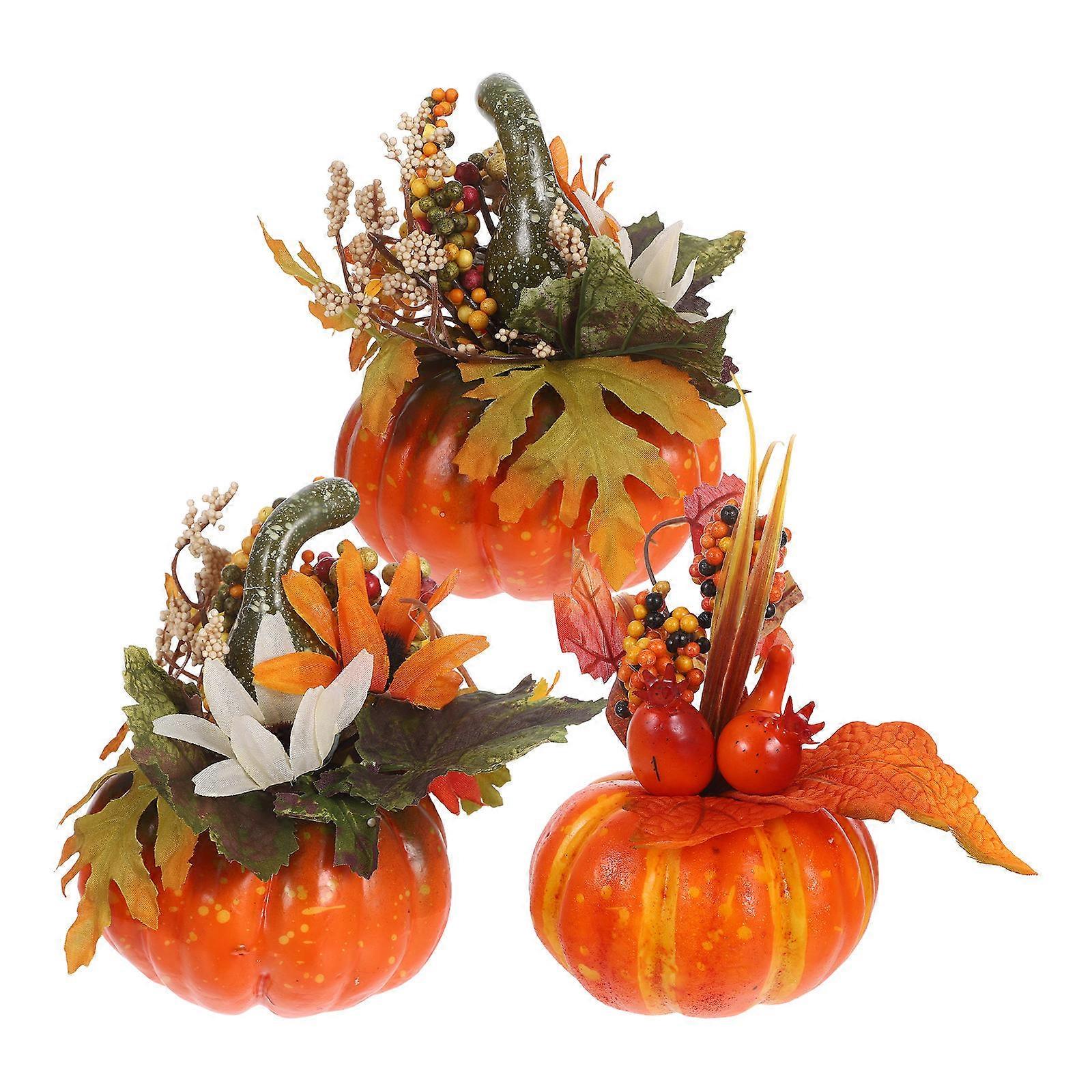 Artificial Decor Maple Leaf Pumpkin Decor for Decoration Use 6Pcs