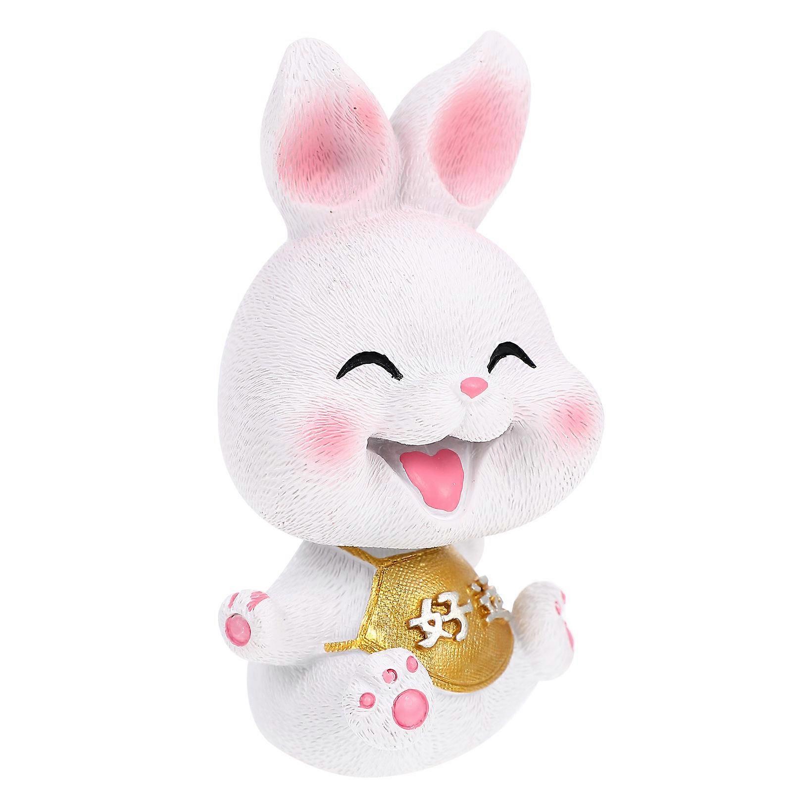 Multi Resin Craft Bunny Decoration for Desktop Use with 4Pcs Ornaments