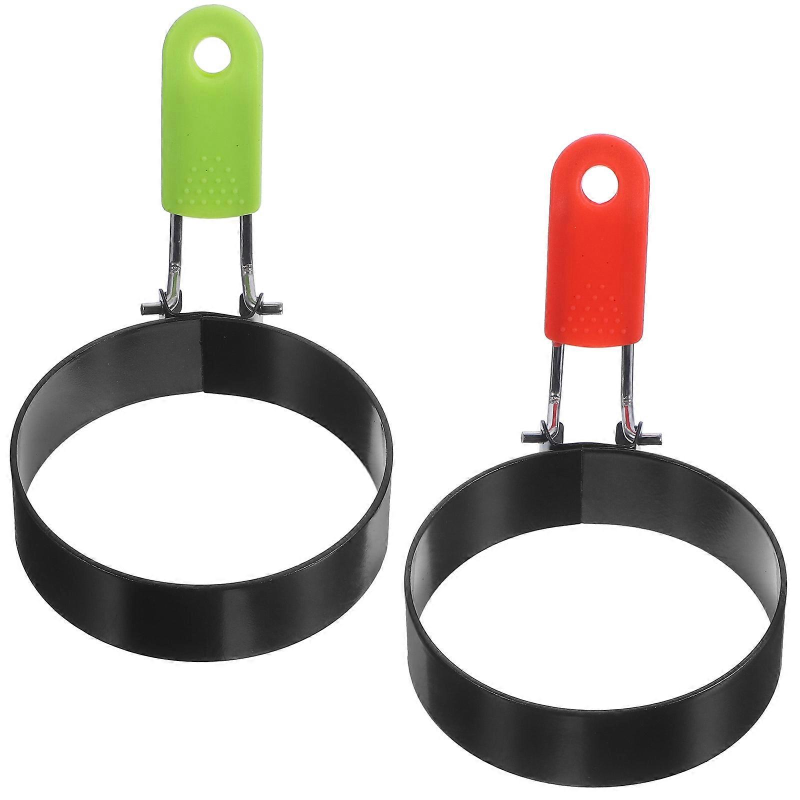 Black Egg Ring Mold Non-Stick Round Mold for Cooking 6Pcs Set