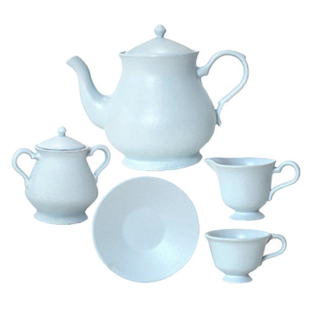 Mini House Accessories Mini Tea Set for Decor 2Sets Sky-Blue Alloy