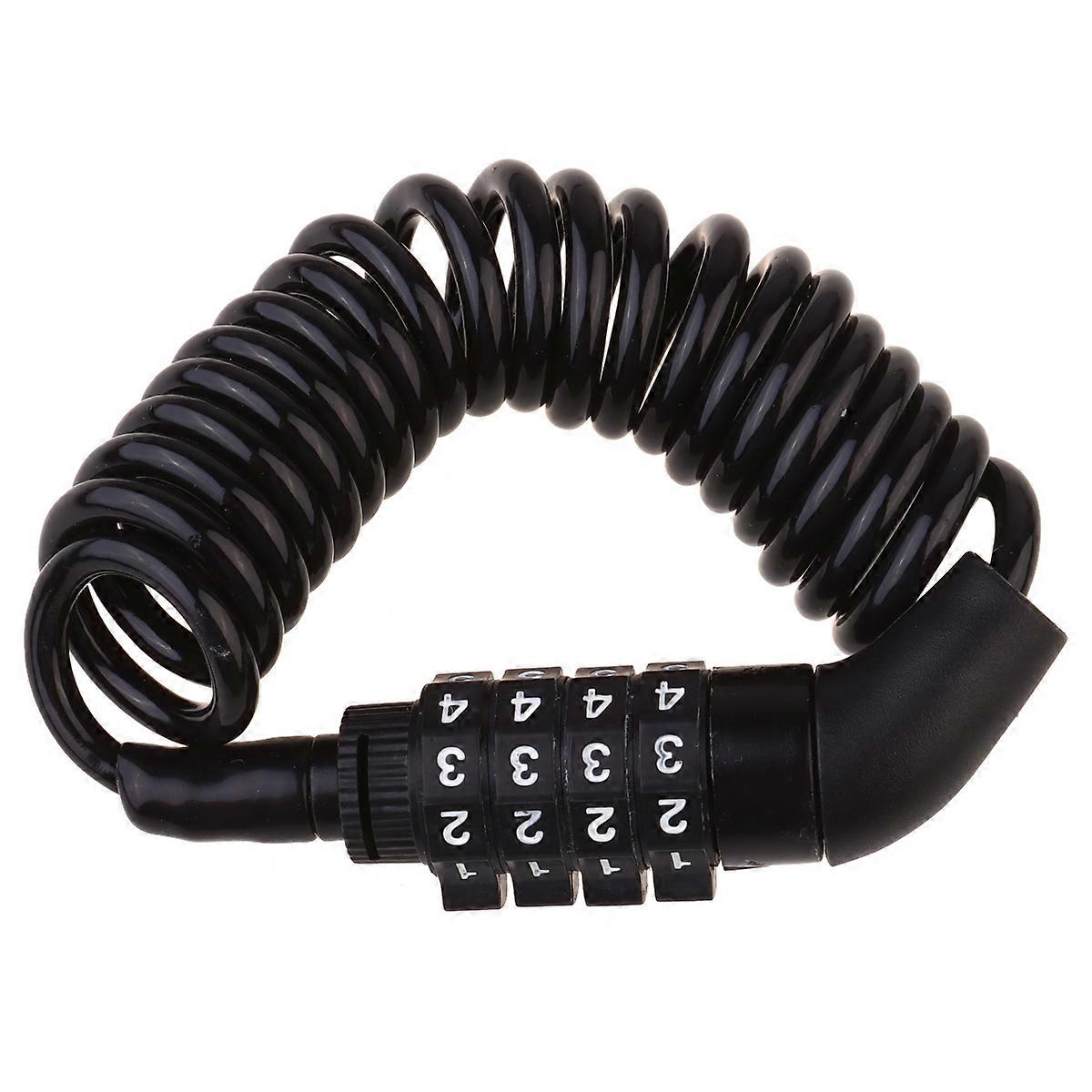 4 Digit Password Bike Lock for Bicycle Use 3Pcs Black