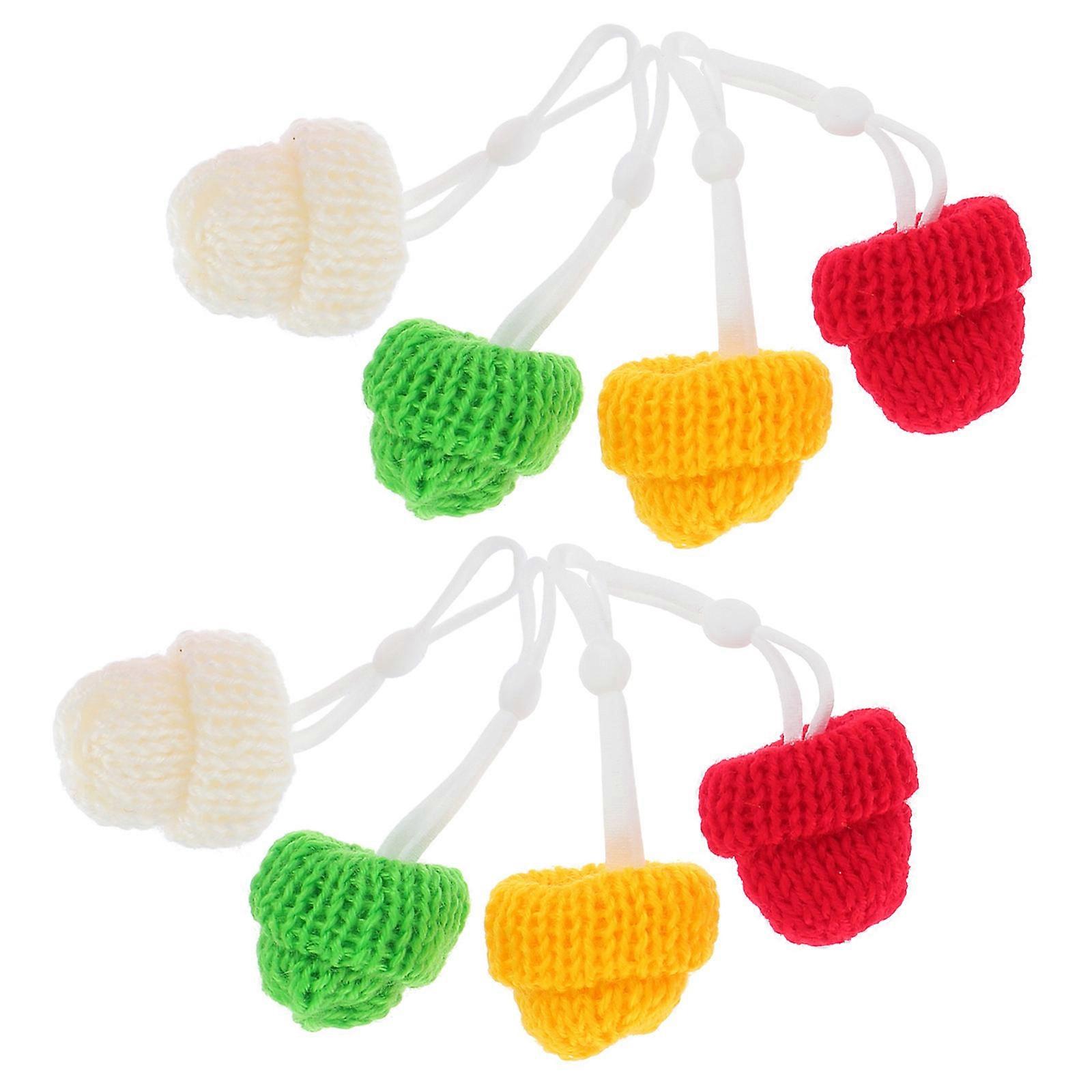 Adjustable Lizard Pet Hat Woolen Yarn Caps for 8Pcs Assorted Colors